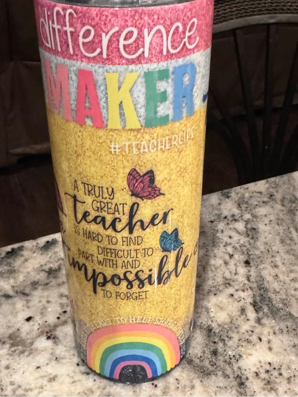 Pink Apple Graphic Tumbler - Inspirational Teach Love Inspire Design